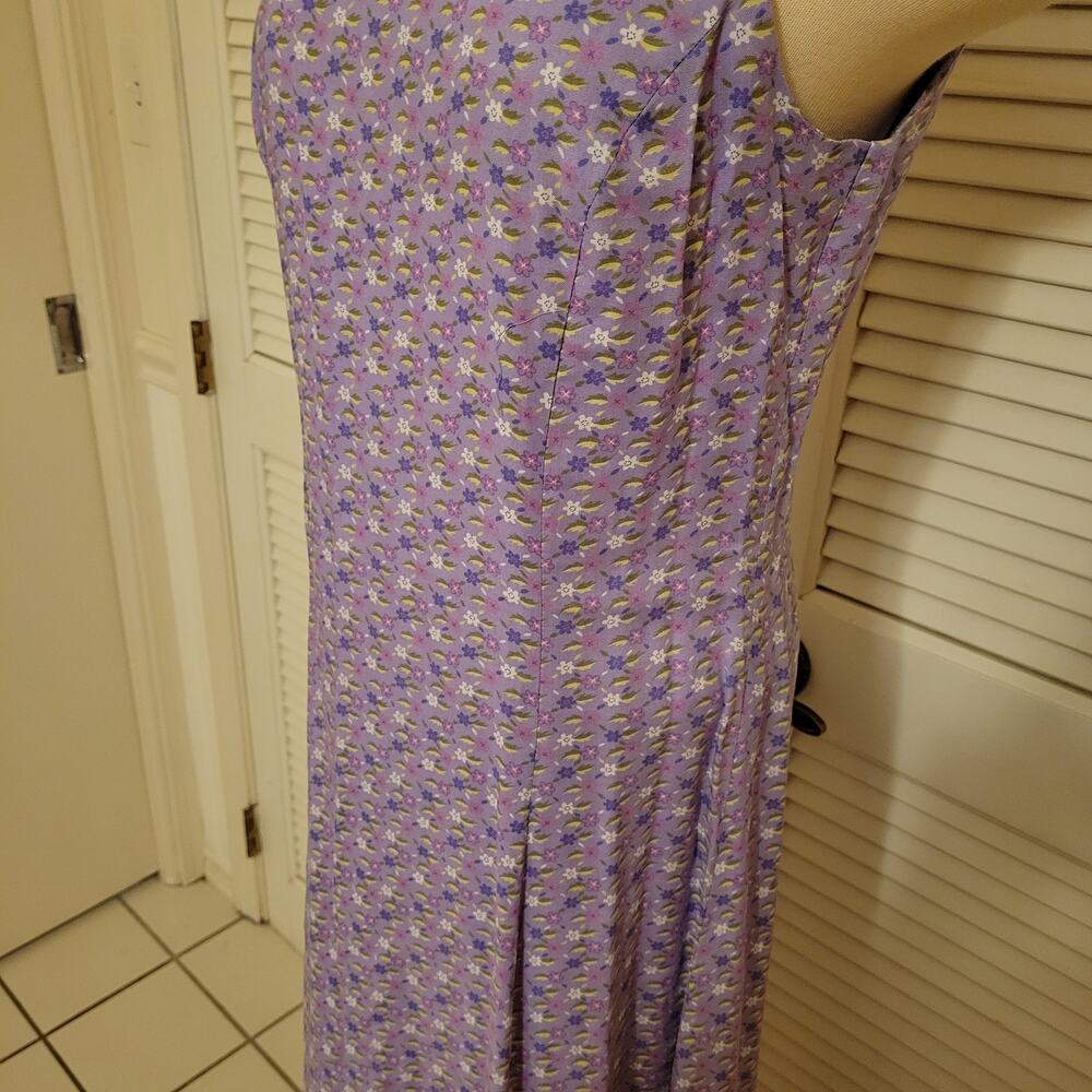 Jonathan Martin Purple Floral Maxi Dress Women's 5 Sleeveless Casual Summer - Picture 2 of 12